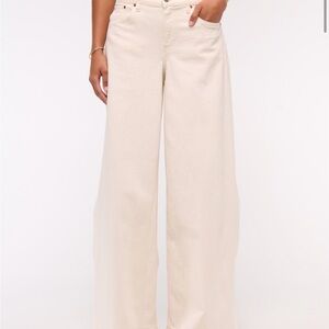 Abercrombie & Fitch Women's Cream Flare Jeans